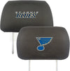 St Louis Blues Premium Auto Head Rest Covers, Black, Embroidered, 14x10 inch, Elastic, 2-Piece