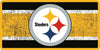 Pittsburgh Steelers Premium Laser Cut Tag License Plate, Vintage Style, Mirrored Inlaid Acrylic, 12x6 Inch