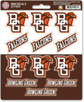 Bowling Green State University Falcons 12-Piece Mini Decal Sticker Set, 5x6 Inch Sheet, Gift for football fans for any hard surfaces around home, automotive, personal items by Fielders Choice