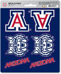 University of Arizona Wildcats 6-Piece Decal Sticker Set, 5x6 Inch Sheet, Gift for football fans for any hard surfaces around home, automotive, personal items by Fielders Choice