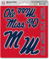 University of Mississippi Ole Miss Rebels 6-Piece Decal Sticker Set, 5x6 Inch Sheet, Gift for football fans for any hard surfaces around home, automotive, personal items