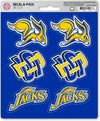 South Dakota State University Jackrabbits 6-Piece Decal Sticker Set, 5x6 Inch Sheet, Gift for football fans for any hard surfaces around home, automotive, personal items