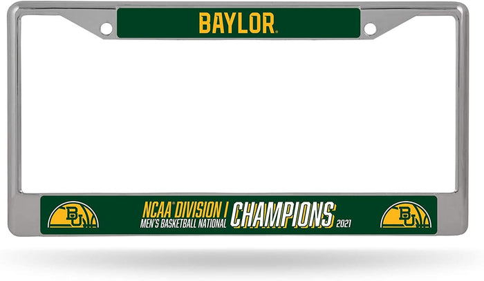 Baylor University Bears 2021 Champions Metal License Plate Frame Chrome Tag Cover 6x12 Inch