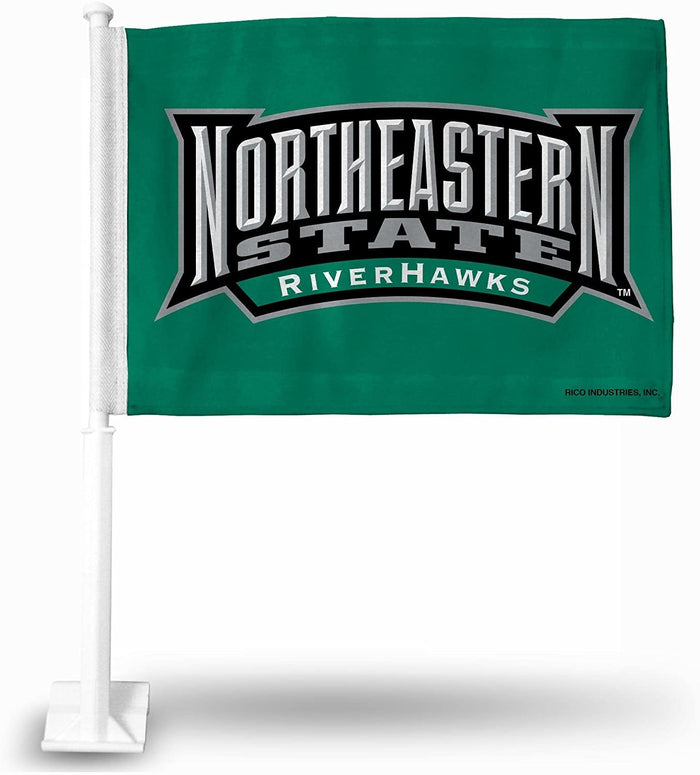 Northeastern State University RiverHawks Car Flag with included Pole