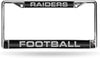 Las Vegas Raiders Chrome Metal License Plate Frame Tag Cover, Laser Acrylic Mirrored Inserts, 12x6 Inch