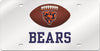 Chicago Bears Premium Laser Cut Tag License Plate, Football, Mirrored Acrylic Inlaid, 6x12 Inch