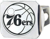 Philadelphia 76ers Hitch Cover Solid Metal with Raised Chrome Metal Emblem 2" Square Type III