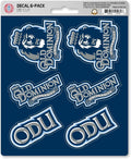 Old Dominion University Monarchs 6-Piece Decal Sticker Set, 5x6 Inch Sheet, Gift for football fans for any hard surfaces around home, automotive, personal items by Fielders Choice