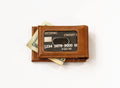 Houston Texans Premium Brown Leather Wallet, Front Pocket Magnetic Money Clip, Laser Engraved, Vegan
