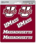 University of Massachusettes Umass Minutemen 6-Piece Decal Sticker Set, 5x6 Inch Sheet, Gift for football fans for any hard surfaces around home, automotive, personal items by Fielders Choice