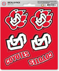 University of South Dakota Coyotes 6-Piece Decal Sticker Set, 5x6 Inch Sheet, Gift for football fans for any hard surfaces around home, automotive, personal items by Fielders Choice