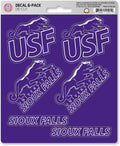 University of Sioux Falls Cougars 6-Piece Decal Sticker Set, 5x6 Inch Sheet, Gift for football fans for any hard surfaces around home, automotive, personal items by Fielders Choice