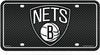 Brooklyn Nets Metal Auto Tag License Plate, Carbon Fiber Design, 6x12 Inch