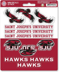 St Joseph University Hawks 12-Piece Mini Decal Sticker Set, 5x6 Inch Sheet, Gift for football fans for any hard surfaces around home, automotive, personal items by Fielders Choice