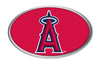 Los Angeles Angels Premium Aluminum Metal Auto Emblem, Raised 3D Effect, Oval Shape, Full Adhesive Backing