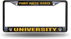 Fort Hays State University Tigers Black Metal License Plate Frame Chrome Tag Cover 6x12 Inch