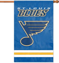 St Louis Blues Premium Double Sided Banner Flag Applique Embroidered 28x44 Inches