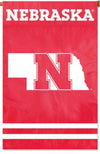 University of Nebraska Cornhuskers Banner Flag 28x40 Inch Double Sided Embroidered Applique