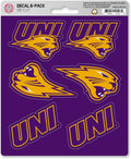 University of Northern Iowa Panthers 6-Piece Decal Sticker Set, 5x6 Inch Sheet, Gift for football fans for any hard surfaces around home, automotive, personal items by Fielders Choice