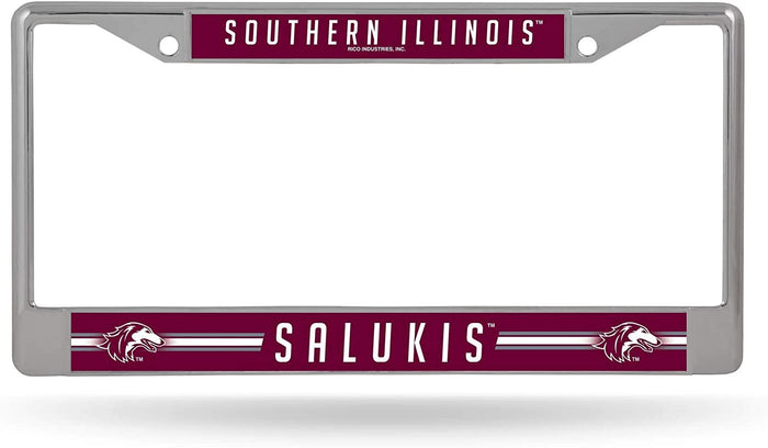 Southern Illinois University Salukis Metal Chrome License Plate Frame Tag Cover 12x6 Inch