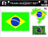 Brazil World Cup National Soccer Team Magnet Set, Die Cut, 8x11 Inch Sheet