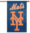 New York Mets Premium Double Sided Banner Flag Applique Embroidered 28x44 Inches