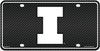 University of Illinois Fighting Illini Metal Auto Tag License Plate, Carbon Fiber Design, 6x12 Inch