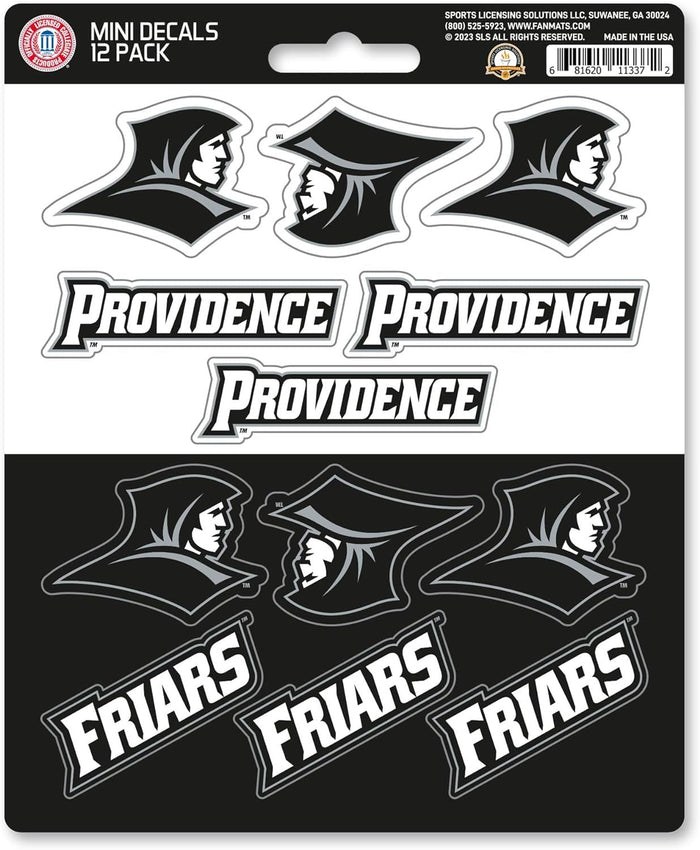 Providence College Friars 12-Piece Mini Decal Sticker Set, 5x6 Inch Sheet, Gift for football fans for any hard surfaces around home, automotive, personal items by Fielders Choice