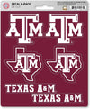 Texas A&M University Aggies 6-Piece Decal Sticker Set, 5x6 Inch Sheet, Gift for football fans for any hard surfaces around home, automotive, personal items