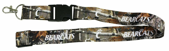 University of Cincinnati Bearcats Camo Lanyard Keychain Double Sided Breakaway Safety Design Adult 18 Inch