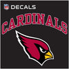 Arizona Cardinals 8 Inch Decal Sticker, Arch Design, Vinyl Die Cut, Auto Home