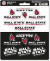 Ball State University Cardinals 12-Piece Mini Decal Sticker Set, 5x6 Inch Sheet, Gift for football fans for any hard surfaces around home, automotive, personal items