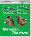 Marshall University Thundering Herd 6-Piece Decal Sticker Set, 5x6 Inch Sheet, Gift for football fans for any hard surfaces around home, automotive, personal items