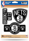 Brooklyn Nets Die Cut 3-Piece Triple Spirit Sticker Sheet