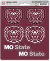 Missouri State University Bears 6-Piece Decal Sticker Set, 5x6 Inch Sheet, Gift for football fans for any hard surfaces around home, automotive, personal items