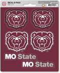 Missouri State University Bears 6-Piece Decal Sticker Set, 5x6 Inch Sheet, Gift for football fans for any hard surfaces around home, automotive, personal items by Fielders Choice