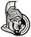 Ottawa Senators Premium Solid Metal Raised Auto Emblem, Shape Cut, Adhesive Backing