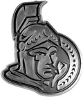 Ottawa Senators Auto Emblem, Plastic Molded, Silver Chrome Color, Raised 3D Effect, Adhesive Backing