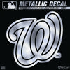 Washington Nationals 6 Inch Decal Sticker, Metallic Chrome Shimmer Design