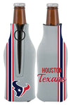 Houston Texans 2-PACK Zipper BOTTLE Retro THROWBACK Koozie Neoprene Football