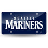 Seattle Mariners Laser Cut Tag License Plate, Blue Mirrored Acrylic Inlaid, 12x6 Inch