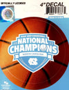 North Carolina Tar Heels 2017 Champions DECAL RR 4" Round Auto University of