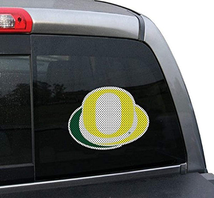 University of Oregon Ducks 8 Inch Preforated Window Film Decal Sticker, One-Way Vision, Adhesive Backing