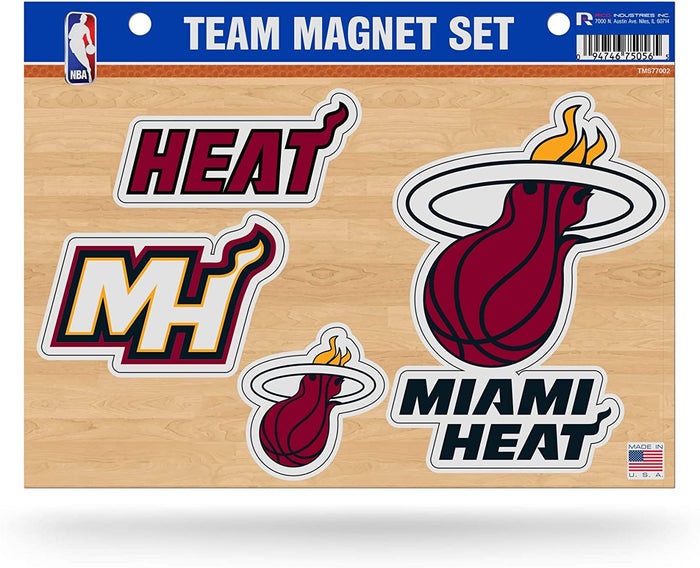 Miami Heat Team Multi Magnet Set, 8.5x11 Inch Sheet, Die Cut, Auto Home