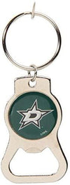 Dallas Stars Premium Solid Metal Bottle Opener Keychain, Silver Key Ring, Team Logo