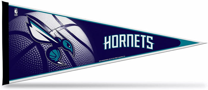 Charlotte Hornets Soft Felt Pennant, Primary Design, 12x30 Inch, Easy To Hang