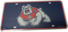Fresno State University Bulldogs Metal Auto Tag License Plate, Blue Design, 6x12 Inch