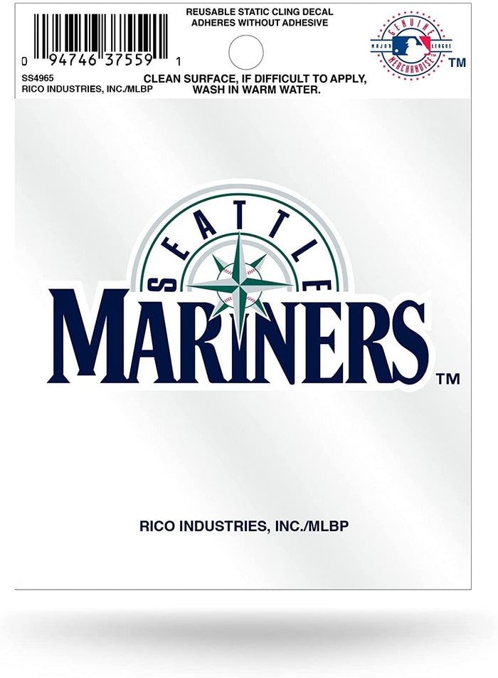 Seattle Mariners 3 Inch Flat Static Cling Decal Secondary Logo