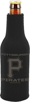 Pittsburgh Pirates 2-Pack Zipper Bottle Tonal Black Beverage Insulator Neoprene Holder Cooler Coolie Baseball