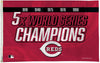 Cincinnati Reds 5-Time World Series Champions Premium 3x5 Feet Flag Banner, Metal Grommets, Outdoor Use, Single Sided